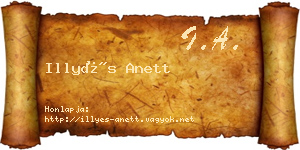Illyés Anett névjegykártya